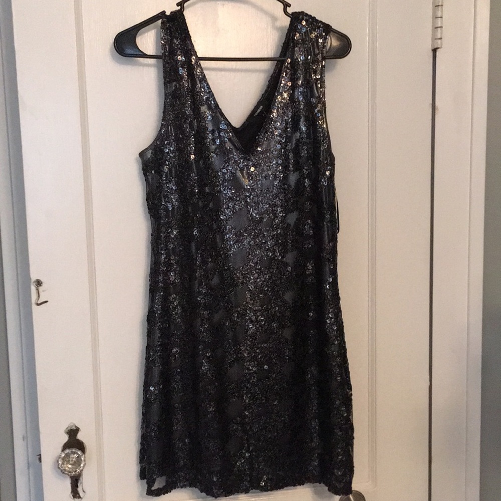 Grey sequenced dress